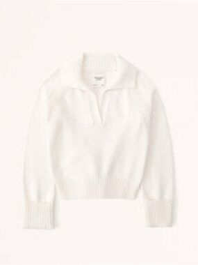 Abercrombie & Fitch Cream Notch-Neck Sweater